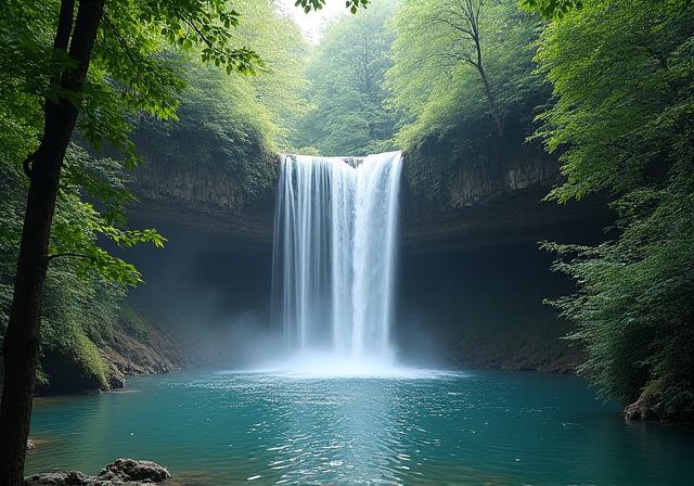 Versteckter Wasserfall in einem Schweizer Tal