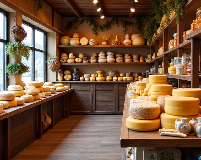 Einladender Hofladen mit lokalem Schweizer Käse